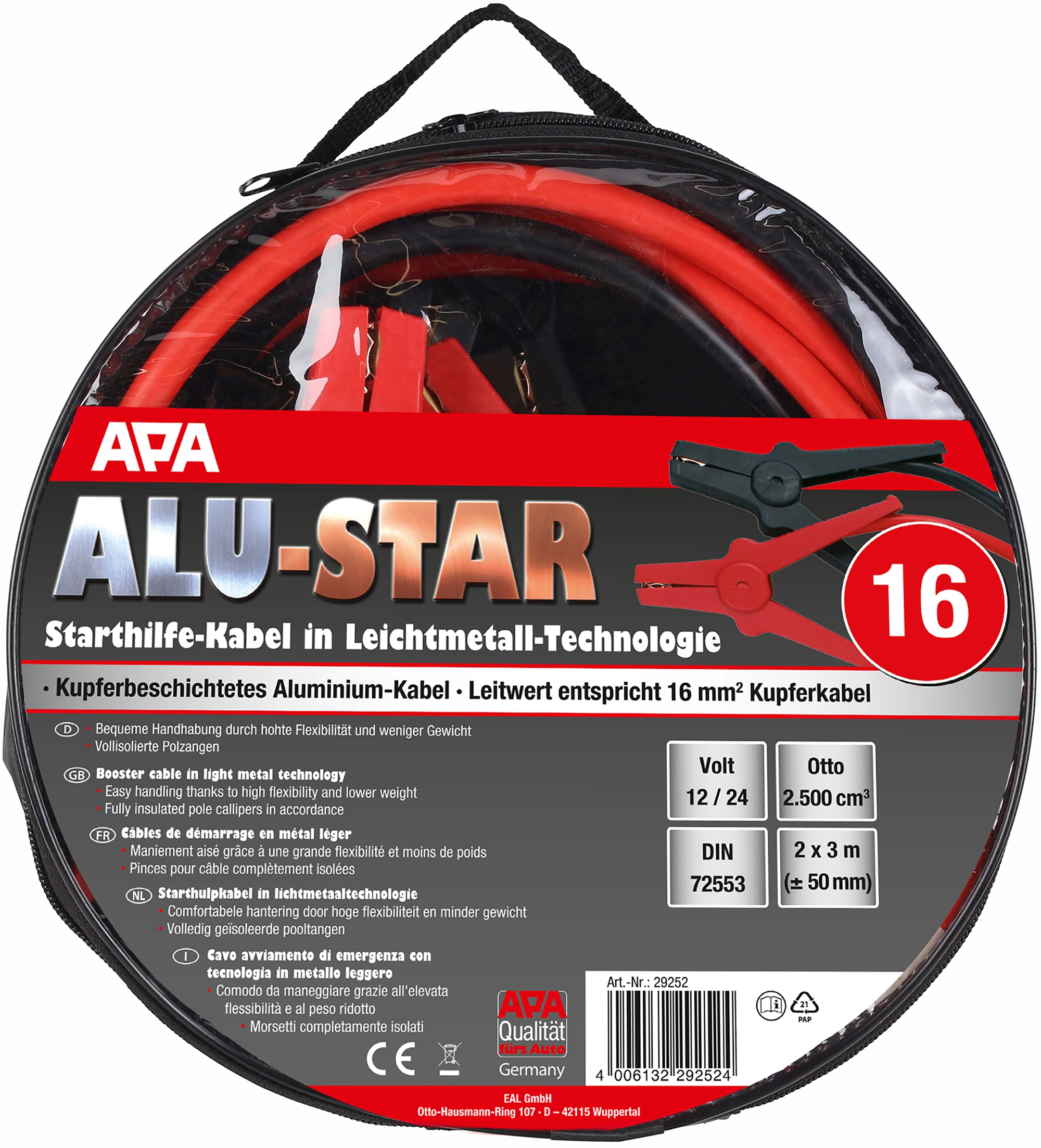 Apa Starthilfekabel Alu-Star Kupfer/Alu 16 mm² Rot-Schwarz kaufen bei OBI