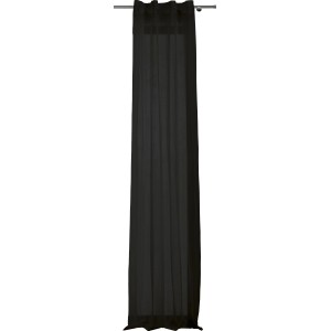 Schwarzer Mydeco Schlaufenschal Pure, 245x135 cm, halbtransparent, für Fenstervorhänge.