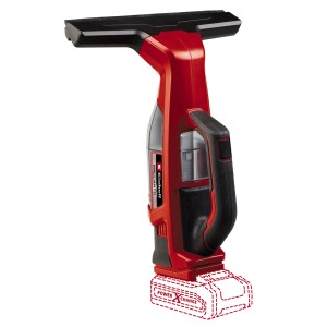 Einhell Akku-Fensterreiniger Brillianto in Rot und Schwarz, ohne Akku.