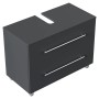Posseik Waschbeckenunterschrank Mondial, 85 cm, Grafit, mit 2 Schubladen und Füßen.
