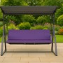 Violettes Kissen für Hollywoodschaukel, 120x60x50x7cm, für 2-Sitzer Gartenschaukel.