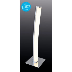 Moderne LED-Tischleuchte Dubai in Chromoptik, Design-Tischlampe mit Touch-Dimmer.