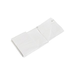Weiße LUX Gewebeplane 3x4m aus PE-Kunststoff, gefaltet. Ideal als Baufolie und Schutz vor Nässe.