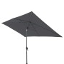 Doppler Mittelmastschirm myZone Auto Tilt, ca. 300x200 cm, anthrazit, mit Kurbel und rechteckigem Schirmdach.