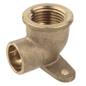 Kirchhoff Wandscheibe, 15 mm x 18,7 mm, 1/2 IG, blank, aus Rotguss, zur Rohrdurchführung.