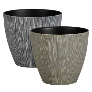 Mica Decorations Topf Mambo 2-fach Sortiert 20 cm x Ø 22,5 cm Grau/Grün