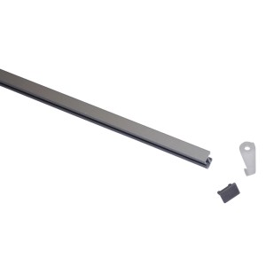 Gardinia Vorhangschiene Lucy, 1-läufig, silber, 200 cm, mit Zubehör.