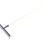 LUX Rechen mit 14 Zinken und 150 cm Stiel für Gartenarbeiten.