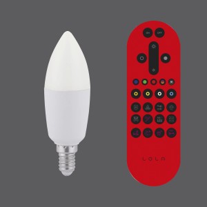 LED-Lampe Lolasmart-Bulb RGB E14 mit Fernbedienung, App-steuerbar.