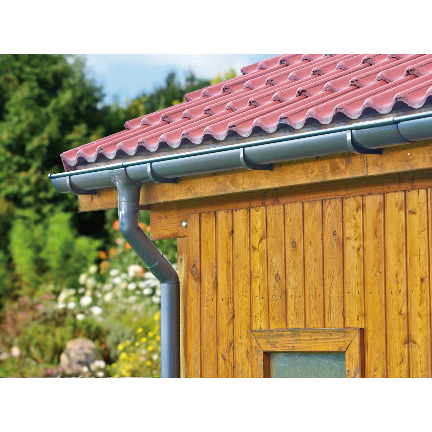 Marley DachrinnenSet RG 75 für Blockhäuser mit Länge bis 4 m Anthrazit