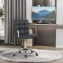 Schwarzer HOMCOM Bürostuhl aus Kunstleder, gesteppt, mit Chrom-Armlehnen und Rollen. Höhenverstellbarer Drehstuhl für Büro.