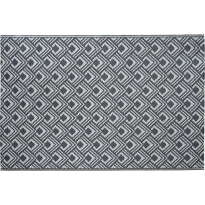 Outdoor-Teppich Anthrazit-Grau mit Rautenmuster, 180x120 cm, ideal für Camping & Garten.