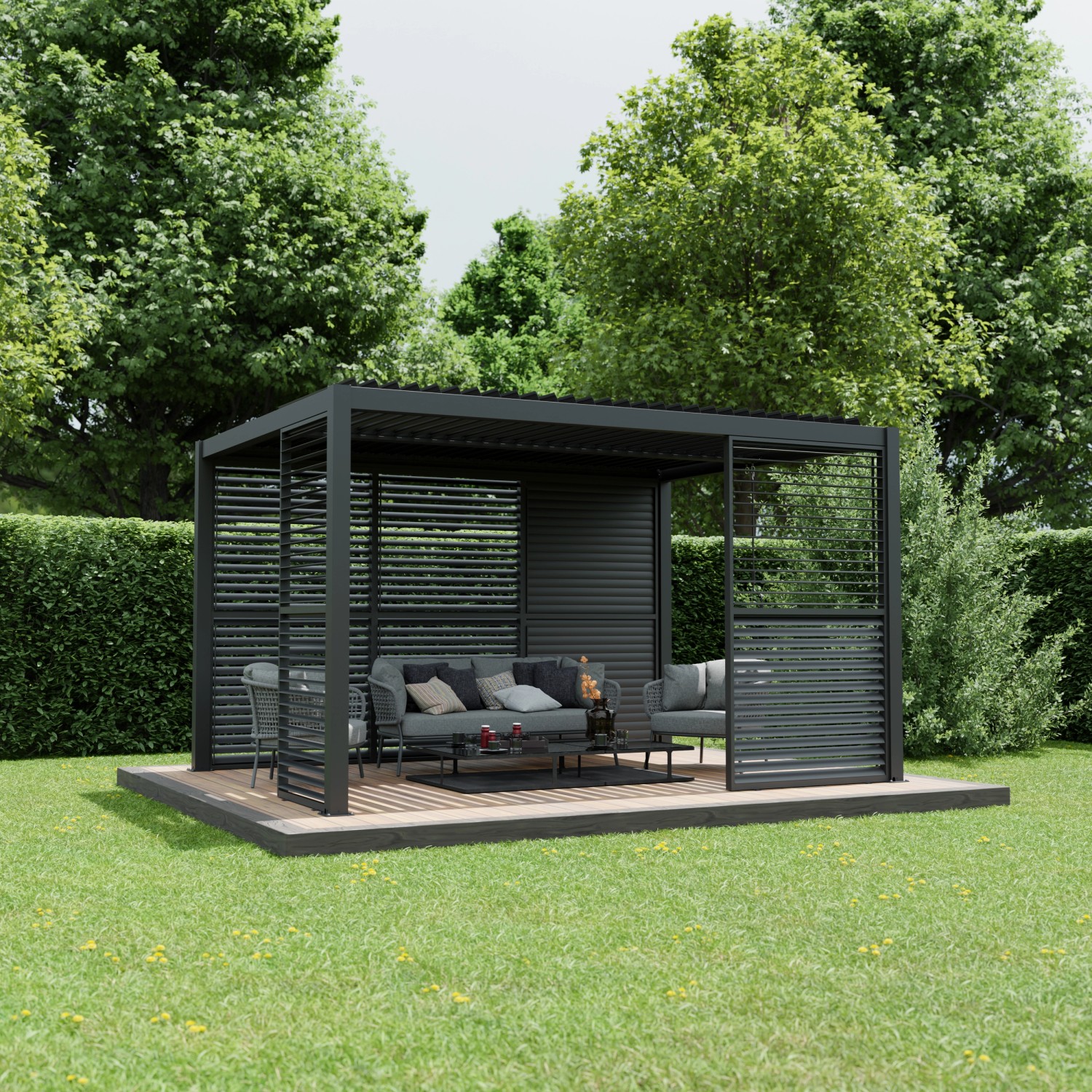 Ximax Lamellenwand Aluminium Pergola 123 cm Dunkelgrau kaufen bei OBI