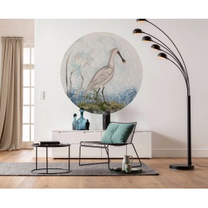 Komar Vliesfototapete Dot Spoonbill (Löffler) selbstklebend, Ø 125 cm, im Wohnraum.