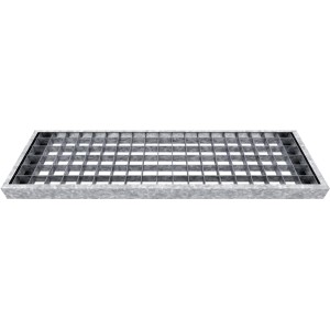 Dolle Gitterroststufe Gardentop, 80 cm breit, für Außentreppen, Stahl verzinkt.