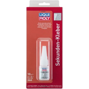 Liqui Moly Sekundenkleber Transparent 10g im Blisterpack. Ideal für schnelle Reparaturen an Auto & Karosserie.