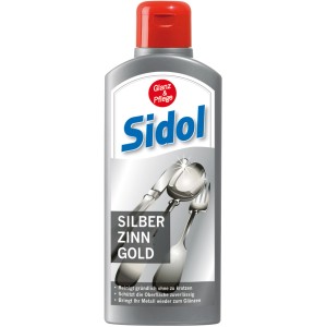 Sidol Silber-, Zinn-, Gold-Reiniger 250ml für glänzende Oberflächen.