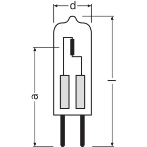 Osram Halogen-Leuchtmittel G4 Röhrenform 10 W 130 lm 3 cm x 0,8 cm