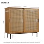 okwish Sideboard mit 2 Schiebetüren Ablage Wohnzimmer 100x90x37cm Braun_5