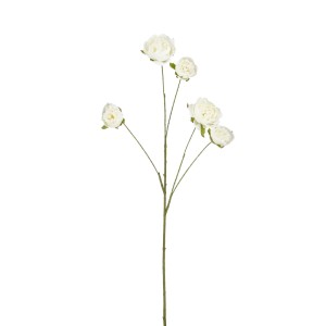 Detailreiche, weiße Kunst-Pfingstrose (Peonie) von Mica Decorations, 110 cm hoch.