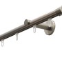 Gardinia Gardinenstangen-Set Isa, 1-läufig, Edelstahl-Optik, mit Innenlauf und X-Gleitern.