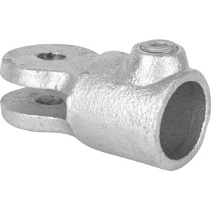 Gelenkstück Teil A, silber verzinkt, für 2,7 cm Stahlrohre zum Möbelbau.