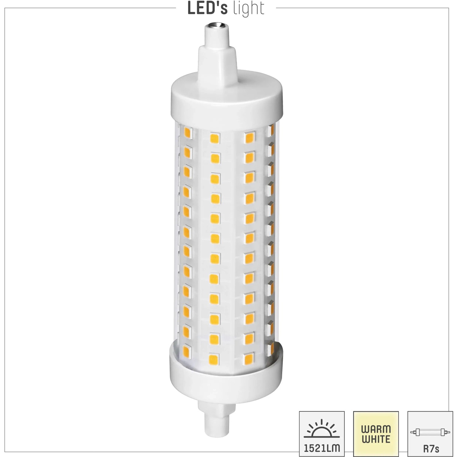 LED-Leuchtstofflampe R7s, 12,5W, warmweiß, für Decken- und Wandleuchten.