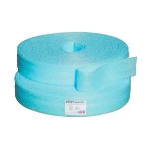Hellblaue PE-Randstreifen (5 mm x 80 mm) auf Rollen, Dämmmaterial für Estrich.