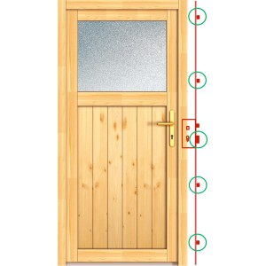 Holz-Nebeneingangstür NET 504 Fichte Natur 98 cm x 200 cm Anschlag Rechts