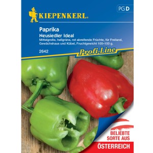 Kiepenkerl Blockpaprika Neusiedler Ideal Saatgut mit grünen und roten Paprika.