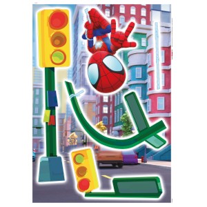 Komar Deko-Sticker Spiderman Lamp Swing für Kinderzimmer. Wanddekoration mit Spiderman und Ampel.