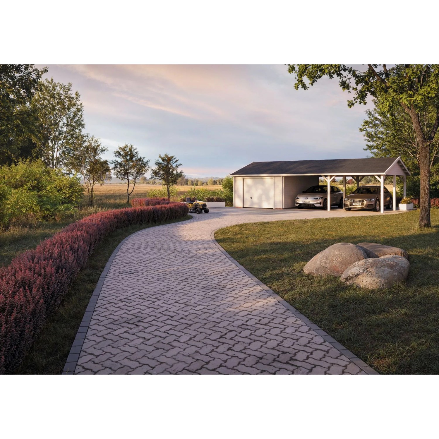 Palmako Garage Roger mit Sektionaltor 953 x 550 cm Naturbelassen FSC®_10
