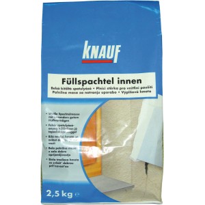 Knauf Füllspachtel innen, 2,5 kg Sack, weiße Spachtelmasse für Wände und Decken.