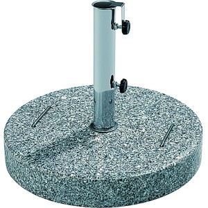 Runder Schneider Granit-Sonnenschirmständer, 30 kg, mit Edelstahlrohr für Schirmstöcke.
