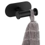 Wenko Turbo-Loc Wandhaken Duo Orea Black mit Handtuch, Edelstahl, zur Wandmontage ohne Bohren.