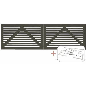 Plus Holz Doppeltor Tokyo Nadelholz Umbragrau 300 cm x 90 cm