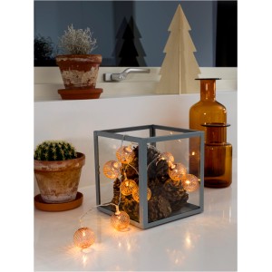 Konstsmide LED-Lichterkette mit kupferfarbenen Metallkugeln, 10 warmweiße Dioden, batteriebetrieben.