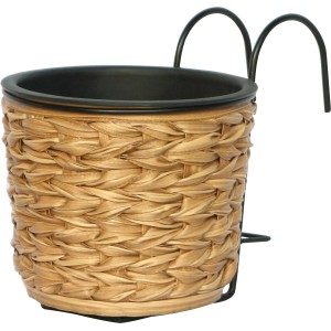 Balkontopf Polyrattan Natur Ø 19 cm x 22 cm