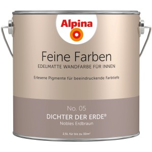 Alpina Feine Farben Dichter der Erde®: 2,5L braune Wandfarbe für Innen, edelmatt.