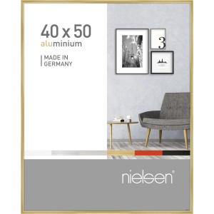 Goldener Aluminium Bilderrahmen Pixel, 40x50 cm, schmal und elegant.