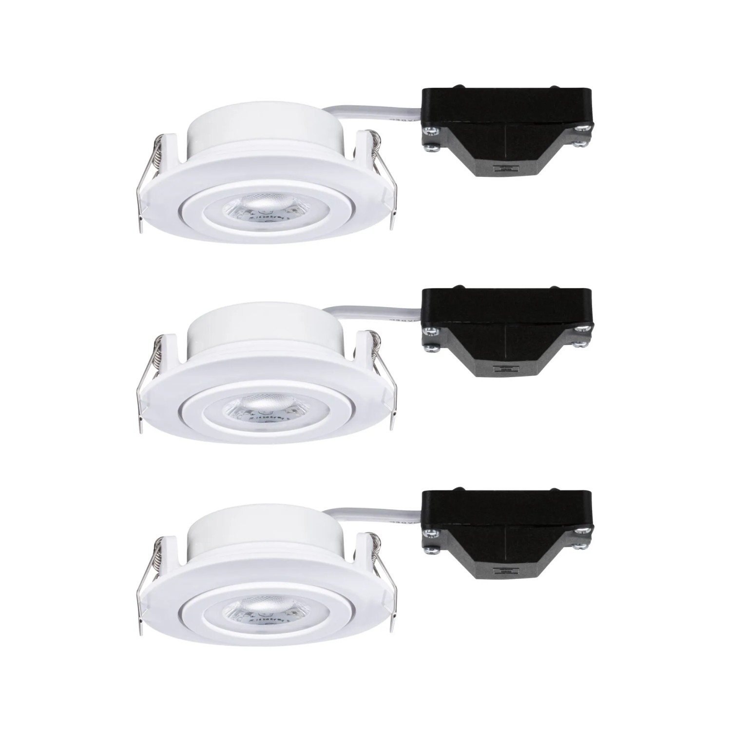 Einbauleuchten-Set, 3-Step-Dim, schwenkbar, LED, 3x4,8W, 3000K, 230V, Weiß, 3er Set