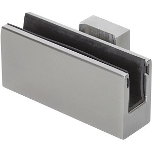 Universalhalter aus Aluminium für Geländer, geeignet für Glas- oder Plattenstärke 8mm.