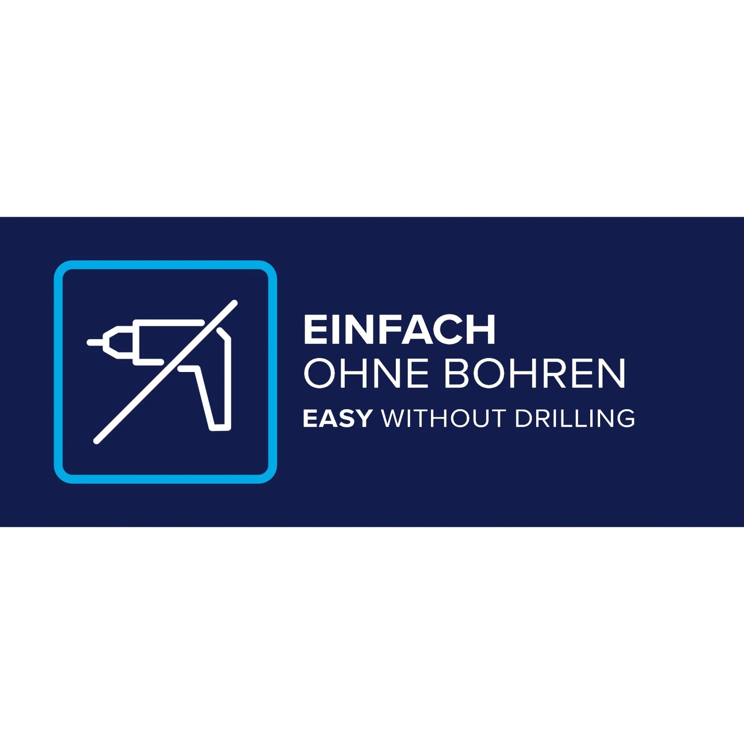 Symbol: Kein Bohren notwendig für tesa® Insect Stop Lamellenvorhang.