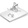 baliv Duschwanne DW-120.80E in Steinoptik, 120x90 cm, Weiß. Illustration mit Comicfiguren.