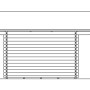 Skizze Skan Holz Gartenhaus Davos 1, 380x300cm, unbehandeltes Holz, Blockbohlenbauweise.