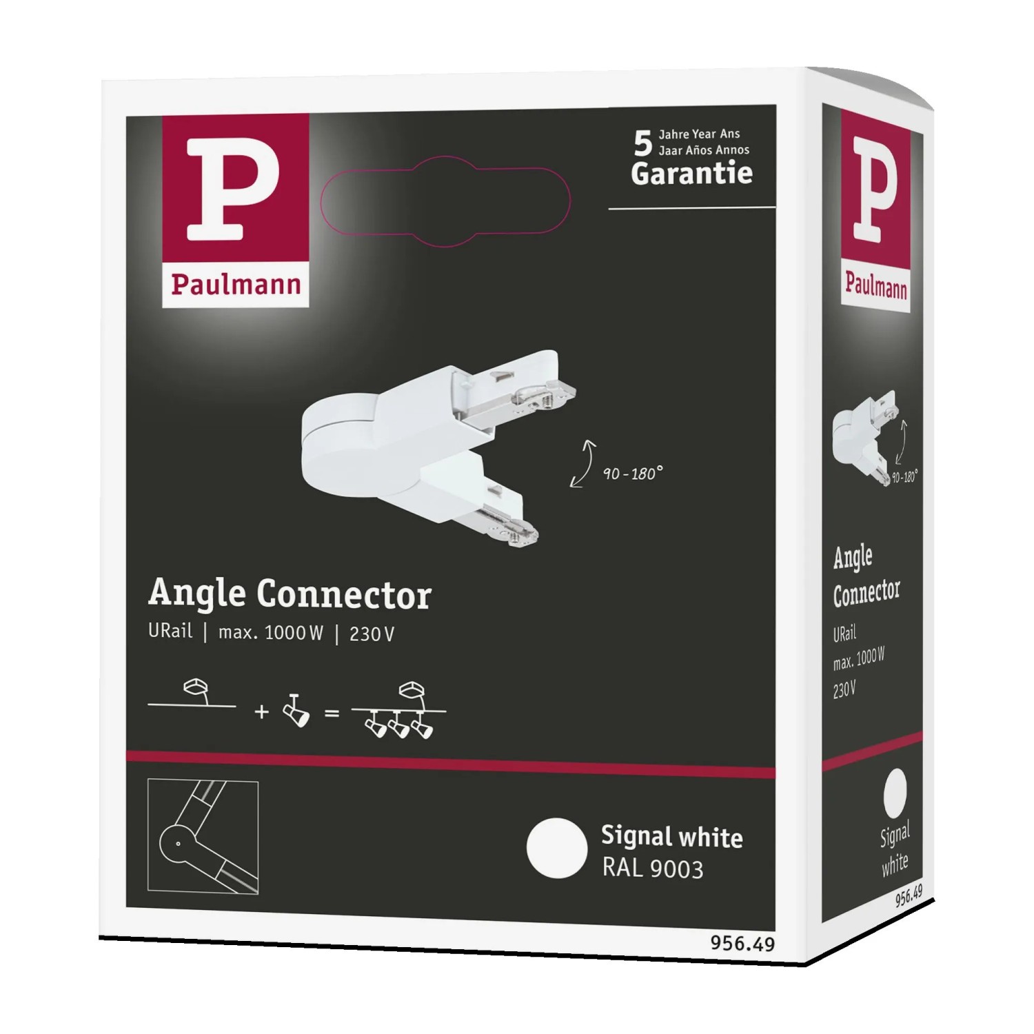 Verpackung des Paulmann URail Gelenk-Verbinders in Signalweiß für LED-Schienensysteme.