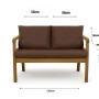 Braunes Setgarden Bankkissen-Set für 2-Sitzer Gartenbank, 130x60 cm + 2 Rückenkissen.