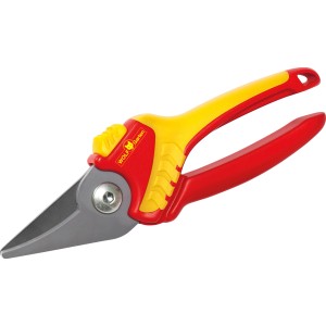 Wolf-Garten Gartenschere Basic Plus RR 1500: 2-schneidige Schere mit rot-gelbem Griff.