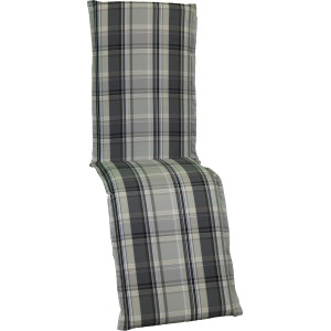 Beo Relax-Saumauflage Atika Karo für Relaxstühle, grau kariert mit Reißverschluss.