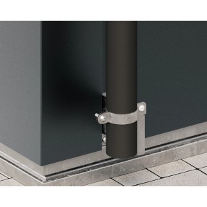 Hörmann EcoStar Regenablauf-Schlauchset (2 Stück) zur Befestigung an einem Gartenhaus.